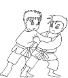 Two judoka's, which are sport judo practice